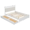 thumbnail image 5 of New White Queen Size Storage Platform Bed w/ Twin-XL Trundle & USB Ports – Modern Wood Bed Frame with 2 Drawers & Built-In Power Outlets, 5 of 10
