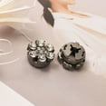 thumbnail image 6 of Flower Cufflinks For Women Shirt Work Uniform Rhinestones Decorative Cufflinks, 6 of 15