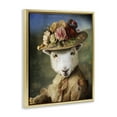 thumbnail image 4 of Stupell Industries Lamb with Floral Hat Animals & Insects Painting Gold Floater Framed Canvas Art Print Wall Art, 17 x 21, 4 of 10