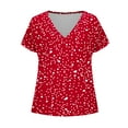 thumbnail image 6 of Royisotas Summer Tops for Women Plus Size Tshirt Short Sleeve Casual Womens Tshirt V-Neck Polka Dot Shirts, 6 of 6