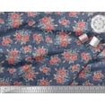thumbnail image 2 of Soimoi polyester Crepe Fabric Leaves & Rose Floral Decor Fabric Printed Yard 42 Inch Wide, 2 of 3