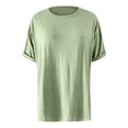 thumbnail image 3 of Women Oversized T Shirt 60 Polyester 35 Rayon 5 Spandex Crewneck Short Sleeve for All Seasons, 3 of 7