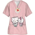 thumbnail image 1 of Uniforme d'Infirmière pour Femmes à Manches Courtes Hello Kitty Uniforme de Travail Blouse à Poche Hauts de Sarrau Uniformes Médicaux d'Infirmière Accessoires, 1 of 6