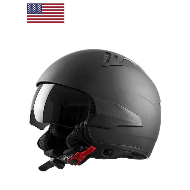 Westt Open Face Motorcycle Helmet 3 4 Retro Scooter Helmet Adult Women Men Moped Helmet with Sun Visor DOT Approved for Vespa Motorbike Rover Black M Shop Cyber Monday Deals for 2024 Walmart