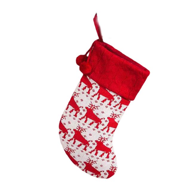 Bearachild Tejer medias de bola de pelo de Navidad regalos para niños juguetes calcetines Crimp Goodie Bag fiesta colgante colgante embalaje de embalaje Kits de decoración para fiestas Alce Bearachild HA069970-04