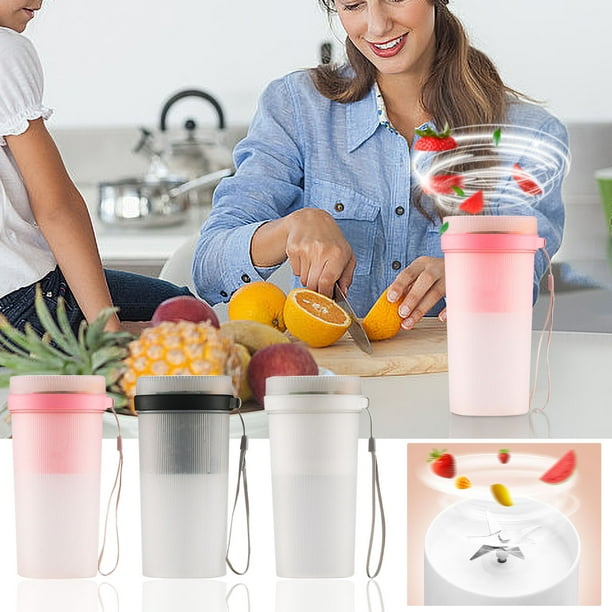 Mini vaso batidora portátil para exprimir frutas | Mezclador inalámbrico recargable USB | 300 ml Batidora personal ligera | Cuchillas de acero inoxidable | Fácil de limpiar | para Picnic en la
