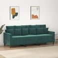 thumbnail image 1 of vidaXL 3-Seater Sofa Dark Green 180 cm Velvet, 1 of 5