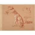 thumbnail image 2 of Jacques-Raymond Brascassat 14x12 Gold Ornate Wood Frame and Double Matted Museum Art Print Titled - Dog Studies, 2 of 4