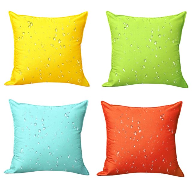 Fundas de Almohada Impermeables para Exterior SOFJAGETQ 45x45 cm - 4 piezas