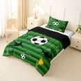 thumbnail image 2 of Erosebridal Football Sport Gamer Twin Comforter Sets,Soccer Ball Games Kids Bedding Set,Reversible Black 2 Pieces, 2 of 7