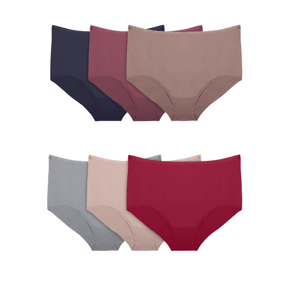 Fruit Of The Loom Womens Microfiber Brief Panty 6 Pack, 8, Assorted