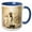 Blue/White, variant on 3drose, Funny Steampunk Giraffe with Clocks and Gears, 11oz Magic Transforming Mug