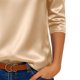 thumbnail image 5 of TaTaai 2026 Spring Women’s Cowl Neck Draped Tee 3/4 Sleeve Loose Blouse Casual Solid Color Fashion Top Satin Texture Polyester Daily Shirt Gift, 5 of 5