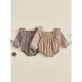 thumbnail image 3 of Loicainy Infant Baby Girl Autumn Plaid Romper 3 6 9 12 18 Months Long Sleeve Square Neck Sweet Bodysuit, 3 of 9