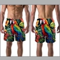 thumbnail image 3 of luoweisi Men's Beach Shorts Quick Dry Swim Trunks with Mesh Lining Parrot 2XL, 3 of 5