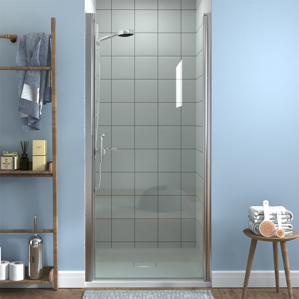 ExBrite 34 35 5 X 72 Inch Hinged Pivot Frameless Shower Door Matte exbrite-34-35-5-x-72-inch-hinged-pivot-frameless-shower-door-matte