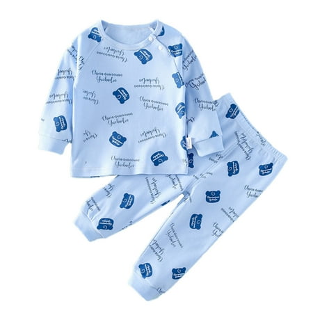 

Baby s home clothes suit cotton spring and autumn baby s long sleeved children s pajamas suit
