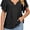 Black, variant on Ladies Shirts Ruffle Loose Button up Tunic Tops for Women