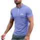 thumbnail image 5 of Blusa y camisa de manga corta con cuello alto para hombre, de verano, de color liso, ajustada, deportiva, con cremallera, de manga corta, con cuello alto., 5 of 5