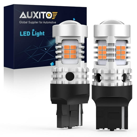 AUXITO 7440 LED Bulbs Amber Yellow 4000LM for Turn Signal Lights CANBUS Error Free T20 7440NA 7441 W21W WY21W Blinker Bulb Replacement (2PCS)