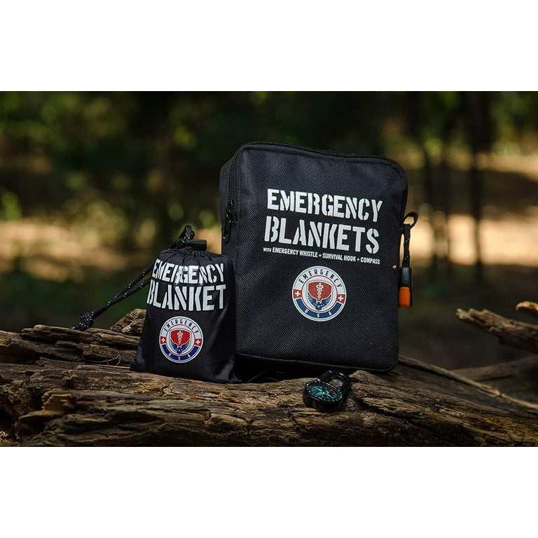 Pack of 4 Emergency Blankets First Aid Blankets Mylar Thermal Reflective Blankets Military Survival Blankets - Pack of 1, Size: Single