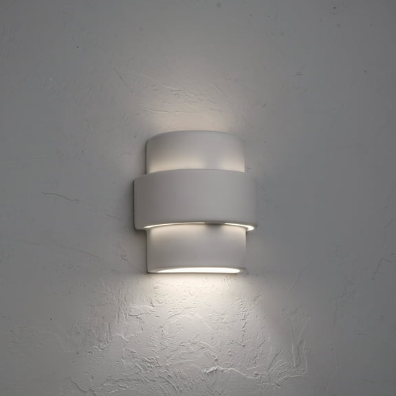 Luxury Lighting Fasciato 9" High Ceramic Outdoor Wall Light, Paintable White Bisque, LED Bulb Included