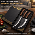 3-Piece Forged BBQ Butcher Set with Curved Geometry for Meat Prep ...