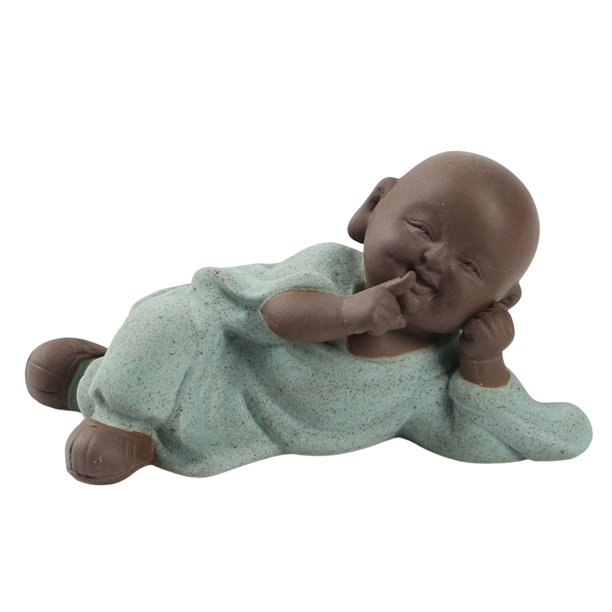 Figura de monjes pequeños y adorables, Figura de monjes pequeños y adorables para la riqueza y la suerte No hables cosas malas