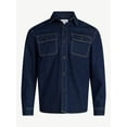 thumbnail image 5 of Free Assembly Men's Heavyweight Denim Overshirt with Long Sleeves, Sizes S-3XL, 5 of 6