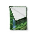 thumbnail image 2 of Landscape Soft Flannel Fleece Throw Blanket, Indonesia Madakaripura Waterfall Aerial Photo Nature Jungle Landscape, Cozy Plush for Indoor and Outdoor Use, 50" x 60", Green Pale Sky Blue, by Ambesonne, 2 of 5
