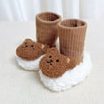 thumbnail image 2 of Otqutp Children Flat Boots Winter Children Toddler Shoes Boys and Girls Floor Sock Shoes Warm and Comfortable Colorblock Cartoon Bear Pattern, 2 of 9