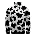 thumbnail image 2 of Abrigos de moda 2024, chaqueta con cremallera informal con estampado 3D de manchas de vaca en blanco y negro para hombres y niños, sudaderas deportivas, ropa de mujer, 2 of 4