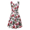 thumbnail image 4 of Women Sleeveless Tank Dress Summer Fashion Floral Print Tank Dress Formal Party Dance Dress A Line Waist Slim Bodycon Dress Mini Dresses, 4 of 6