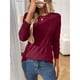 thumbnail image 5 of Suéteres de Punto para Mujer, Estilo Pullover, Larga, Moda Otoño Rojo Vino XL, 5 of 9