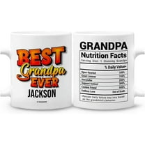 Personalized Super Grandpa Mug Funny Grandpa Nutrition Facts Mugs Grandfather Birthday Idea from Granddaughter Grandson Christmas Thanksgiving Father's Day Gifts 11 Oz 15 Oz Coffee Mug