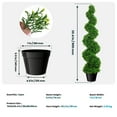 thumbnail image 6 of Artificial Boxwood Spiral Topiary Trees, Set of 2, 3 Ft Tall Decorative Fake Plants, Faux Greenery Twisted Trees with PE Leaves, All-Year Green in Cement-Filled Plastic Pot for Indoor, Outdoor, Patio, 6 of 8