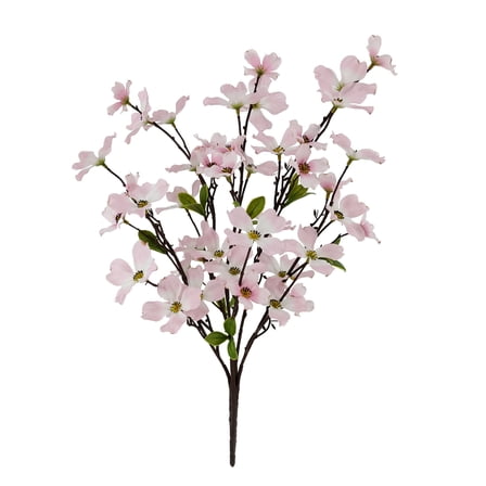 Mainstays 22 inch Artificial Dogwood Bush, Light Pink Color