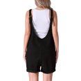 thumbnail image 3 of Mono de mezclilla sin mangas para mujer INSPIRE CHIC, pantalones cortos casuales sueltos con bolsillos, 2XL negro, 3 of 5