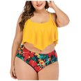 thumbnail image 1 of RKSTN Swimsuits for Women Two Piece Bathing Suits Ruffled Flounce Top with High Waisted Bottom Bikini Set Plus Size Swimwear Bathing suit, 1 of 6