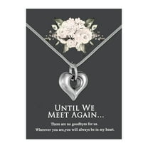 Anavia Silver Open Heart Cremation Jewelry Stainless Steel Keepsake Memorial Urn Necklace for Human with"Until We Meet Again" Comfort Card