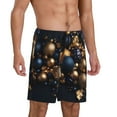 thumbnail image 2 of Gaeub Elegant Golden Blue Ornaments Print Men's Short Pajama Pants, Sleep Shorts, Household Pants, Casual Pants with Pockets-X-Large, 2 of 6