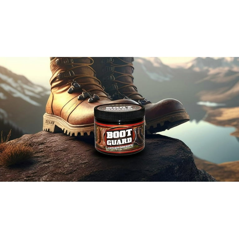 Boot Guard Leather Dressing: Restores and Conditions Leather Boots, Shoes, Automotive Interiors, Jackets, Saddles, Unscented, 5 Ounce Jar Boot Guard Leather Dressing: Restores and Conditions Leather Boots, Shoes, Automotive Interiors, Jackets, Saddles, Unscented, 5 Ounce Jar