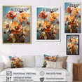 thumbnail image 4 of Designart "Impressionistic Twilight Of Coral And Orange Poppies" Poppies Floater Framed Canvas Art Print, 4 of 5