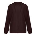 thumbnail image 3 of miqiqism Trendy Pullover Hooded for Women Casual Drop Shoulder Solid Hoodies Juniors Comfy Long Sleeves Crew Neck Sweatshirt Teen Girls Drawstring Side Split Blouses,Brown,Large, 3 of 3