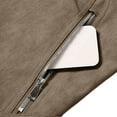 thumbnail image 6 of Crop Jackets for Men Jerdar Men's Color-blocked Lapel Zip-up Snap Button Zip-up Pocket Long-sleeved Coat Top, 6 of 9