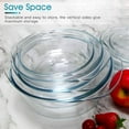 thumbnail image 6 of Round Glass Casserole Dish Set, Casseroles Cookware with Glass Lid, Casserole Dish With Lid(Set of 3-0.65L+1L+1.4L), 6 of 14