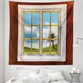 thumbnail image 1 of Rustic Tapestry, Meadow Grass with Tree Through Window Countryside Rural Cottage Flourishing Image, Fabric Wall Hanging Decor for Bedroom Living Room Dorm, 5 Sizes, Multicolor, by Ambesonne, 1 of 1