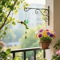 thumbnail image 3 of DAMAI Glass Hummingbird Wind Chimes, Outdoor Stained Metal & Glass Hummingbird Chime with Bell/Tubes Hanging Ornament for Home, Party, Festival Decor, Garden, Yard Decoration, 3 of 6