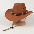 thumbnail image 4 of OOOUM Girls Felt Cowboy Hat Heart Band Lanyard Party Hat Kids Western Cowgirl Hat A, 4 of 4