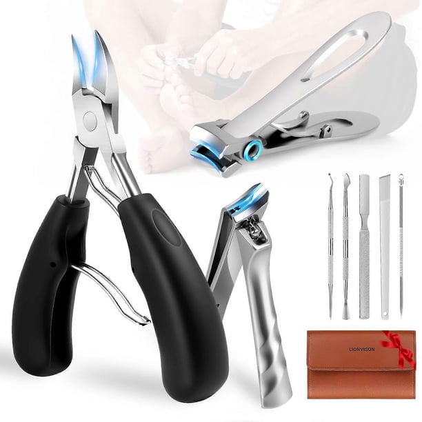 Cortaúñas para uñas gruesas con kit de 8 piezas para eliminar uñas encarnadas, resistente y para personas mayores.